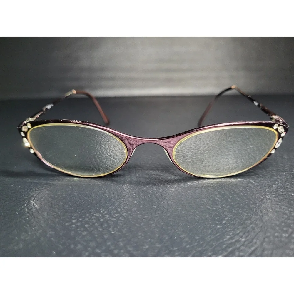 Tura MOD 851 Women Oval Crystals Purple Gray glasses Not Sure Of Prescription